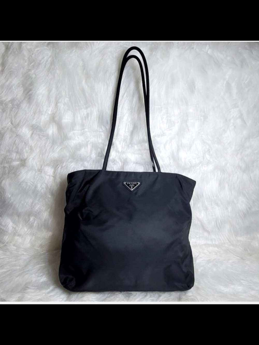 Prada Black Nylon Double-Handle Tote